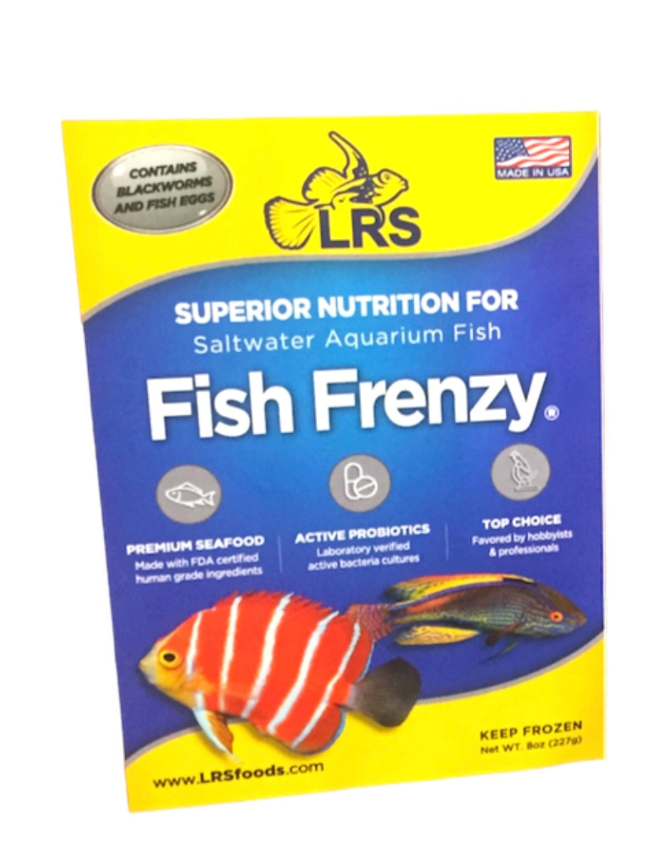 
"Fish Frenzy (7oz) - Premium Mixed Seafood Diet for Marine Fish"