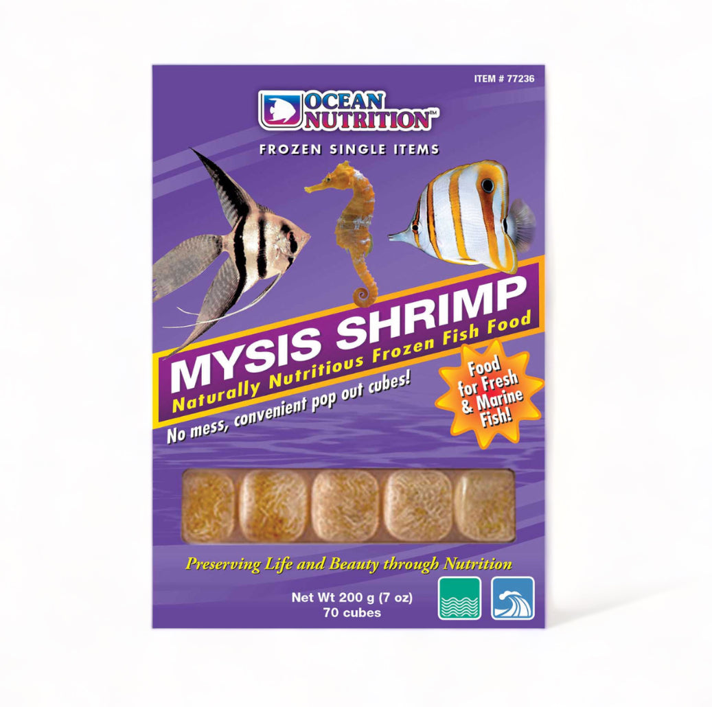 "Mysis Shrimp (3.5oz) - Nutritious Frozen Food for Marine Fish"