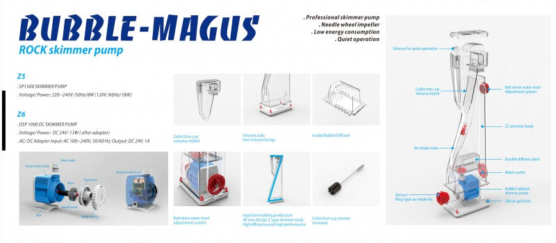 
"Bubble Magus Z5 Protein Skimmer - Efficient Filtration for Clean Aquariums"